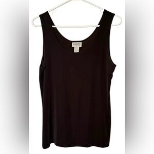CHICO'S Travelers Black Scoop Neck Sleeveless Travel Knit Shirt Top Sz 2